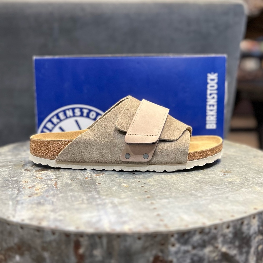 Birkenstock Womens Kyoto Beige Slide Sandals